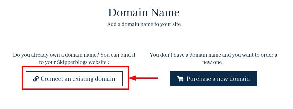 Connect an existing domain name