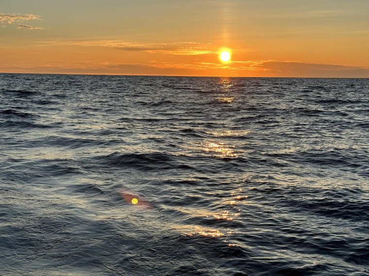 Our First Offshore sunset