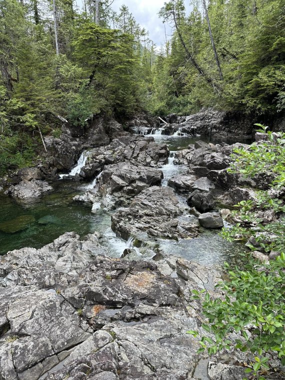 Waterfalls at the head of Lucky Creek