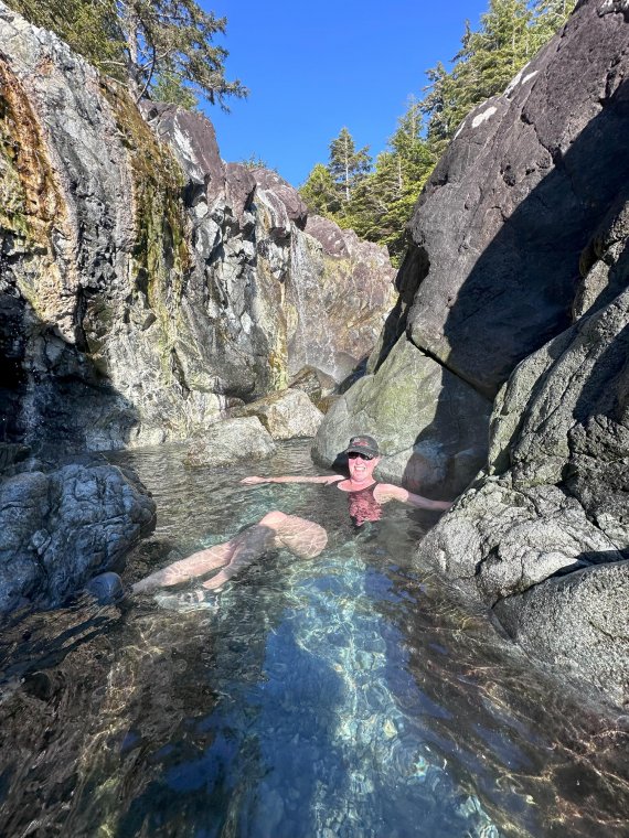 a full soak in hot water