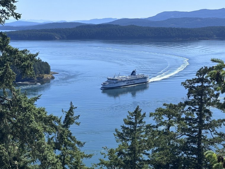 Ferry turning into the pass Ferry turning into the pass