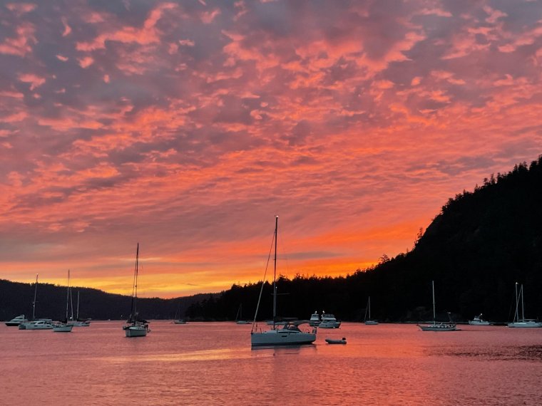 Sunset over Bedwell Harbour